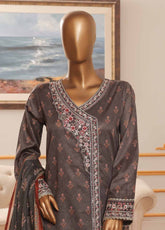 Bin Saeed Fabric - NSM-092-EMB R-64-3 Piece Chikankari Stitched Suit